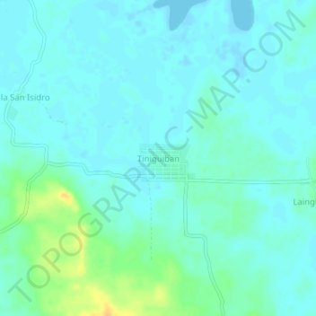Mapa topográfico Tiniguiban, altitud, relieve