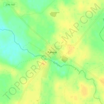 Mapa topográfico Канаш, altitud, relieve