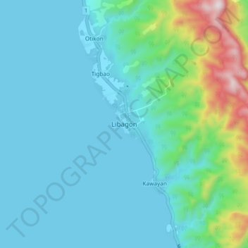 Mapa topográfico Libagon, altitud, relieve