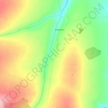 Mapa topográfico Cerqueira, altitud, relieve
