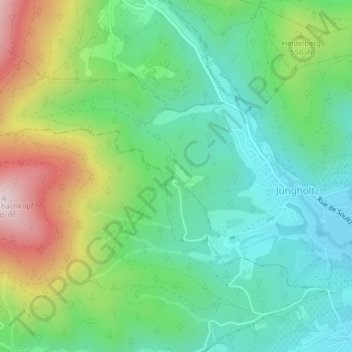 Mapa topográfico Sainte-Anne, altitud, relieve