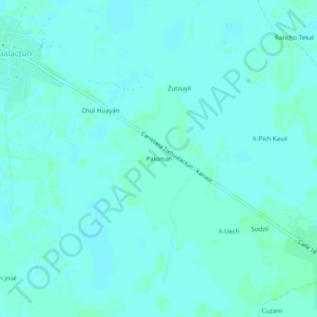 Mapa topográfico Palomar, altitud, relieve