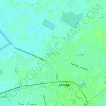 Mapa topográfico La Granja, altitud, relieve
