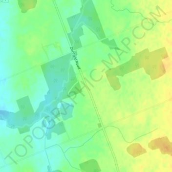 Mapa topográfico Denfield, altitud, relieve