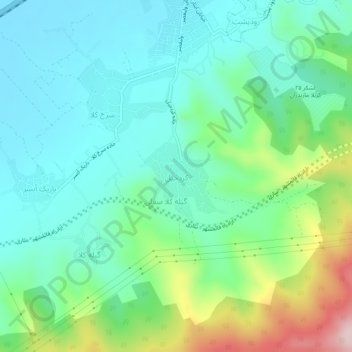 Mapa topográfico کردخیل, altitud, relieve