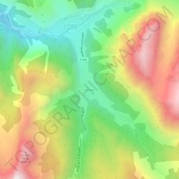 Mapa topográfico Le Laus, altitud, relieve