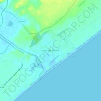 Mapa topográfico Balneário Torneiro, altitud, relieve