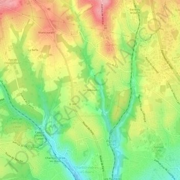 Mapa topográfico Le Pelosset, altitud, relieve
