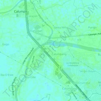 Mapa topográfico Palimbang, altitud, relieve