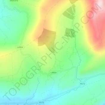 Mapa topográfico Caheraphuca, altitud, relieve
