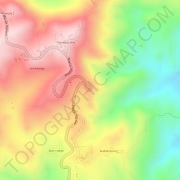 Mapa topográfico Big C2, altitud, relieve