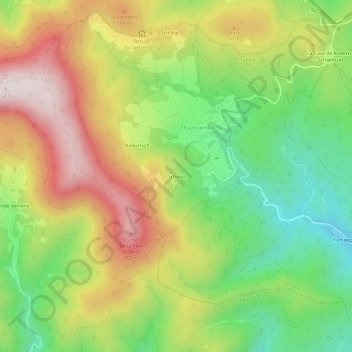 Mapa topográfico Schwyz, altitud, relieve