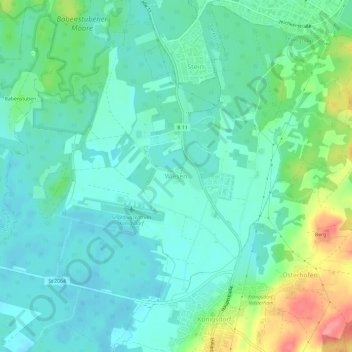 Mapa topográfico Wiesen, altitud, relieve