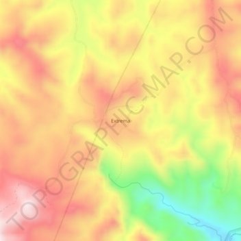 Mapa topográfico Extrema, altitud, relieve
