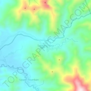 Mapa topográfico Tandang Sora, altitud, relieve