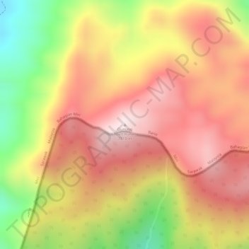 Mapa topográfico Gunung Apad Runan, altitud, relieve
