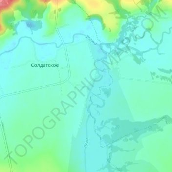 Mapa topográfico Черякино, altitud, relieve