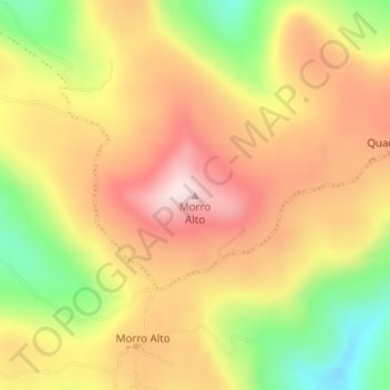 Mapa topográfico Morro Alto, altitud, relieve