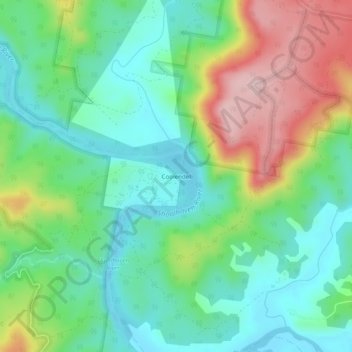 Mapa topográfico Coolendel, altitud, relieve