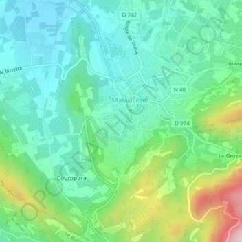 Mapa topográfico Cremessière, altitud, relieve