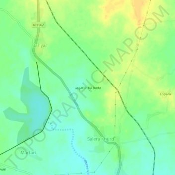 Mapa topográfico Gujaron ka Bada, altitud, relieve