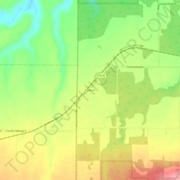 Mapa topográfico Foxboro, altitud, relieve