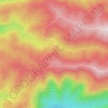 Mapa topográfico Forest Top, altitud, relieve