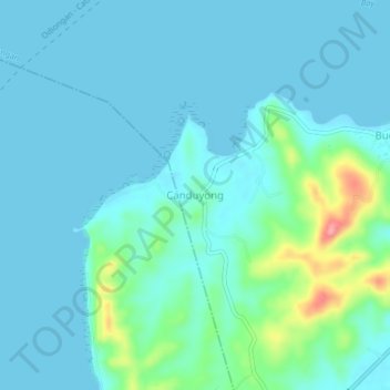 Mapa topográfico Canduyong, altitud, relieve