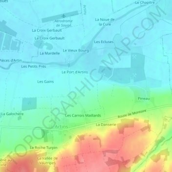 Mapa topográfico Les Boussets, altitud, relieve
