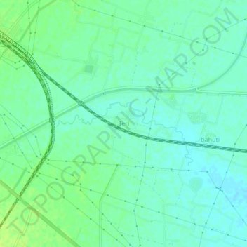 Mapa topográfico Teri, altitud, relieve