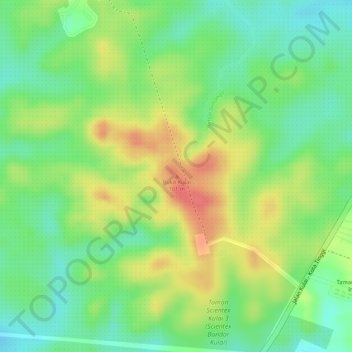 Mapa topográfico Bukit Kulai, altitud, relieve