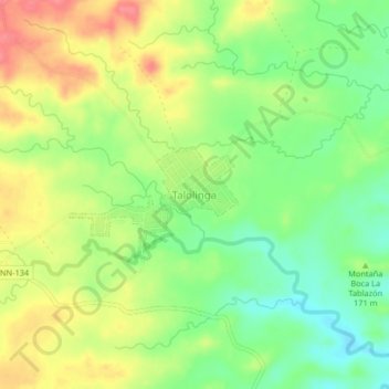 Mapa topográfico Talolinga, altitud, relieve