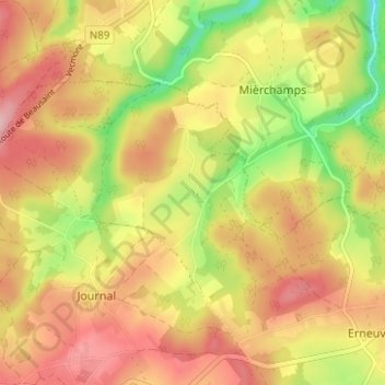 Mapa topográfico Grainchamps, altitud, relieve