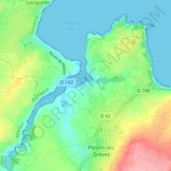 Mapa topográfico Toul An Hery, altitud, relieve