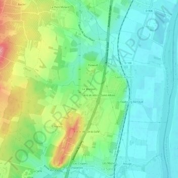 Mapa topográfico Le Murgier, altitud, relieve