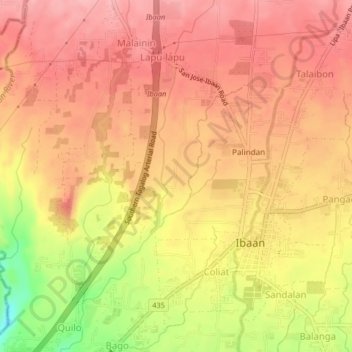 Mapa topográfico Salaban I, altitud, relieve