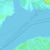 Mapa topográfico Straits of Johor, altitud, relieve