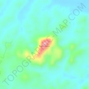 Mapa topográfico Bukit Berembun, altitud, relieve
