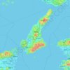 Mapa topográfico 淡路島, altitud, relieve