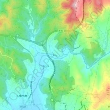 Mapa topográfico Balsa, altitud, relieve