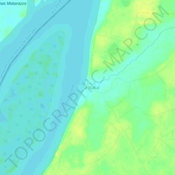 Mapa topográfico Porto Natal, altitud, relieve