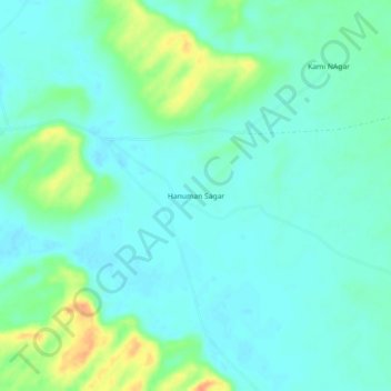 Mapa topográfico Hanuman Sagar, altitud, relieve