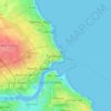 Mapa topográfico Tynemouth, altitud, relieve