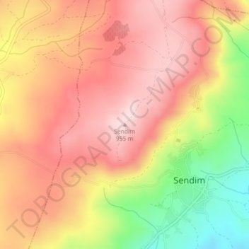 Mapa topográfico Sendim, altitud, relieve