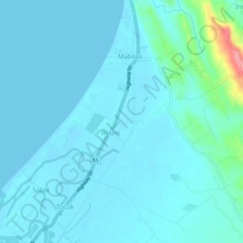 Mapa topográfico Bolasi, altitud, relieve