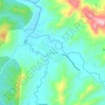 Mapa topográfico Can-ayan, altitud, relieve
