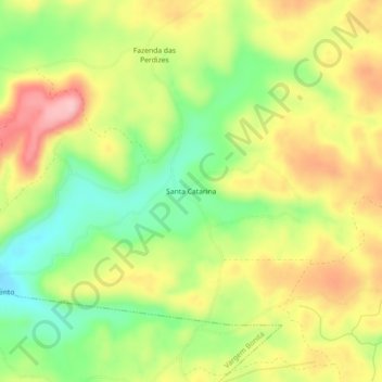 Mapa topográfico Santa Catarina, altitud, relieve