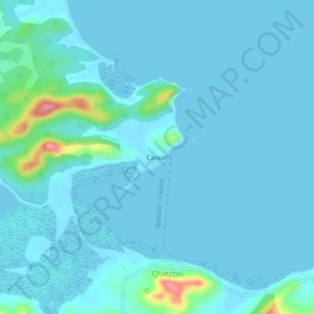 Mapa topográfico Calauit, altitud, relieve