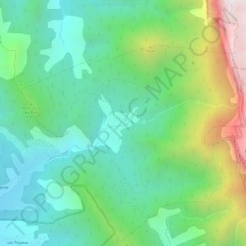 Mapa topográfico Valcroissant, altitud, relieve