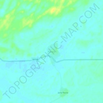 Mapa topográfico Rauta, altitud, relieve